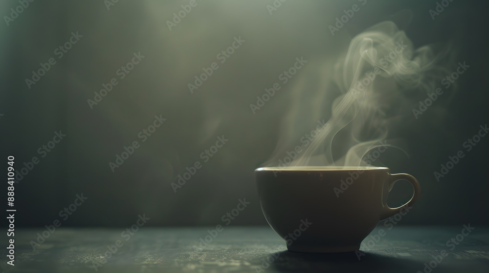 A cup of coffee is sitting on a table with steam rising from it A cup of coffee is sitting on a table with steam rising from it