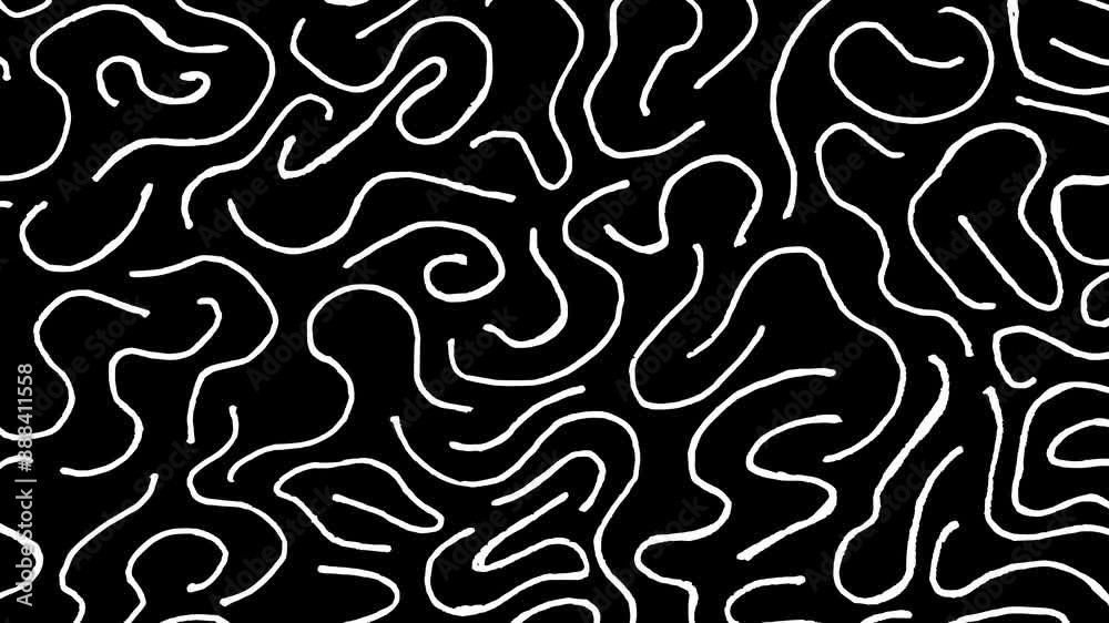 White wiggly hand drawn abstract curvy lines pattern doodle overlay animation White wiggly hand drawn abstract curvy lines pattern doodle overlay animation