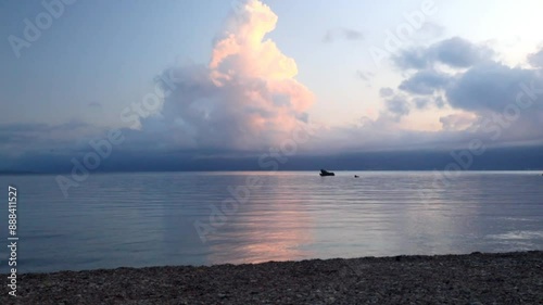 Tranquil scene on the sea early in the morning