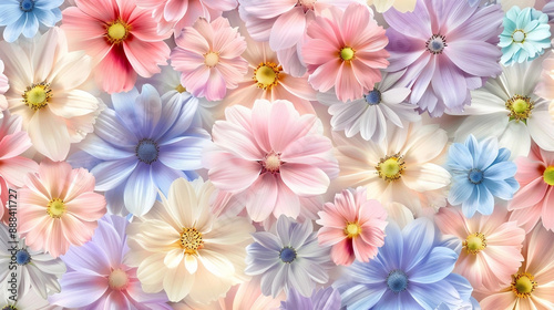 Soft Pastel Wildflowers in Bloom © Nutchapol