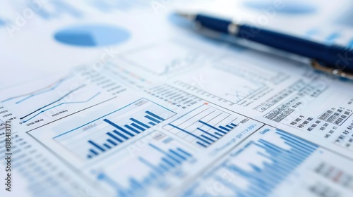 Close-up of a financial strategy document with charts, figures, and plans for enhancing corporate value © Salman