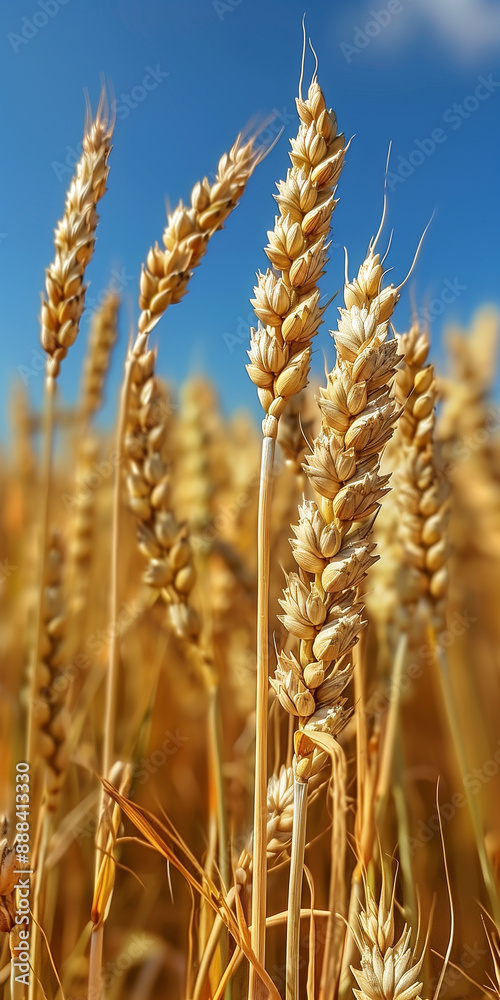 field of yellow wheat, blue sky, flag of Ukraine, banner copy space. Day of the National Flag, Day of Unity, Constitution, Ukrainian Statehood, Independence, Defenders Defendresses, Armed Forces