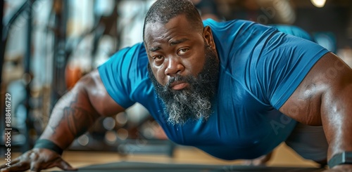 Man Doing Push Ups In Gym
