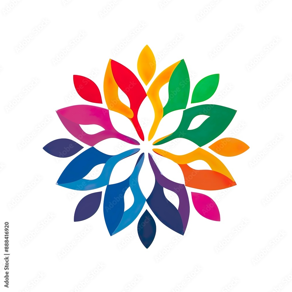 Fototapeta premium Colorful Symmetrical Leaf Pattern Design