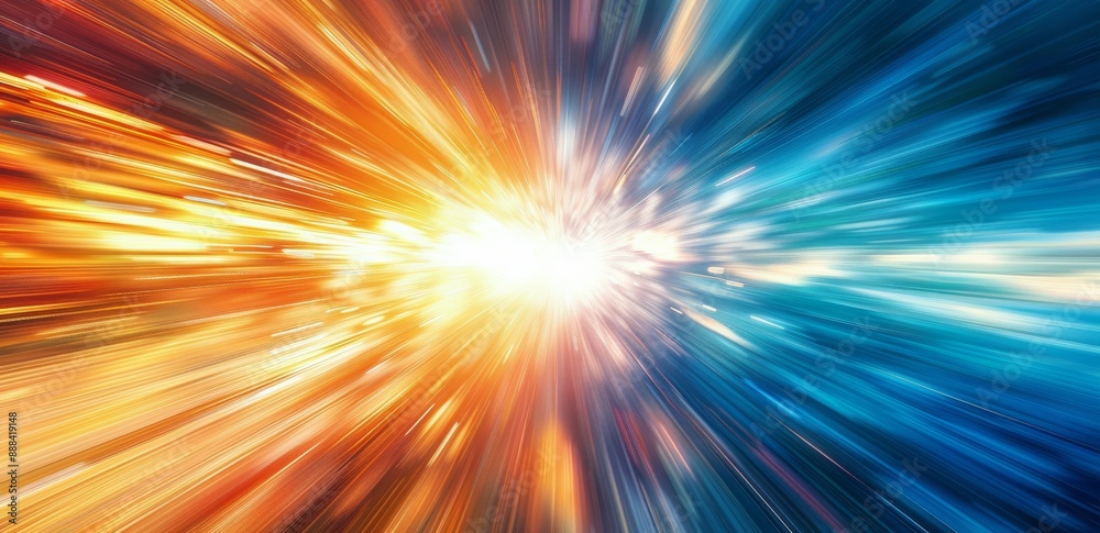 Obraz premium Abstract Blurred Light Streaks in Orange and Blue