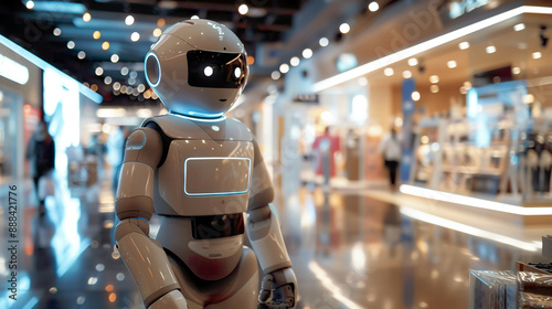 Wallpaper Mural Candid Photo of AI in Retail, in a Shopping Mall, with Natural Retail Lighting, from a Candid Angle, Demonstrating the Integration of Technology into Consumer Experiences Torontodigital.ca