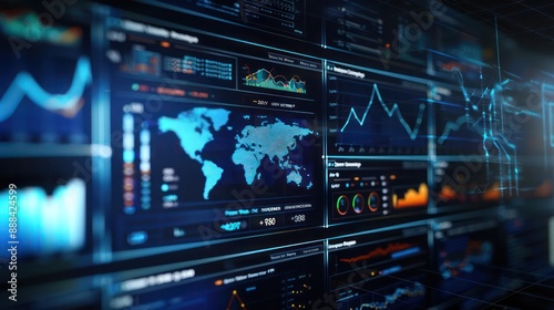 Wallpaper Mural high-definition screen showing a real-time monitoring system for global financial compliance in a corporate treasury Torontodigital.ca