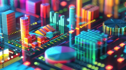 digital illustration of a treasury's investment diversification strategy, represented by various asset classes in different colors © Salman