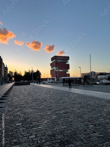 sunset in the city