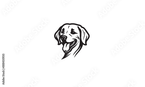 dog logo black simple flat icon on white background