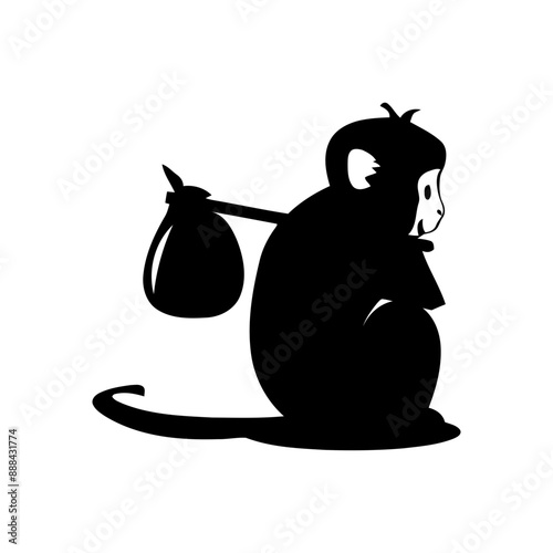 monkey with bag  Vector