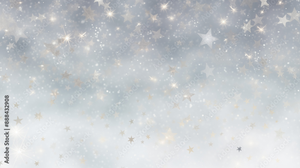 Obraz premium Starry Winter Night with Shimmering Stars and Glittering Snowflakes