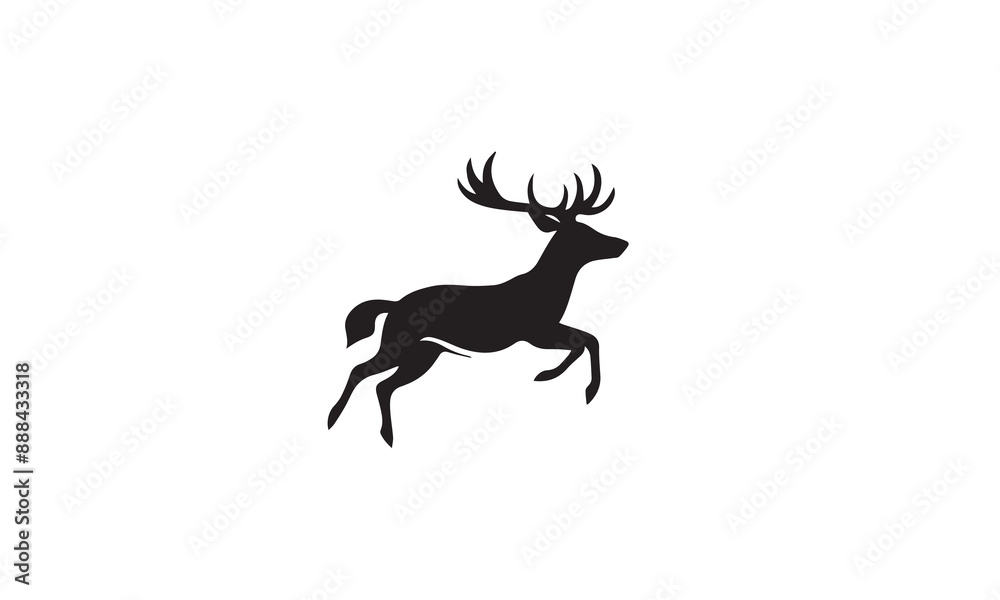 deer run logo black simple flat icon on white background deer run logo black simple flat icon on white background
