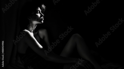 Pensive Woman in Sunlit Room  © Ceyhun