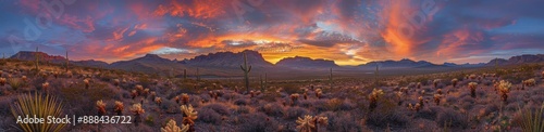 Vibrant Desert Sunset Over Arizona Mountains