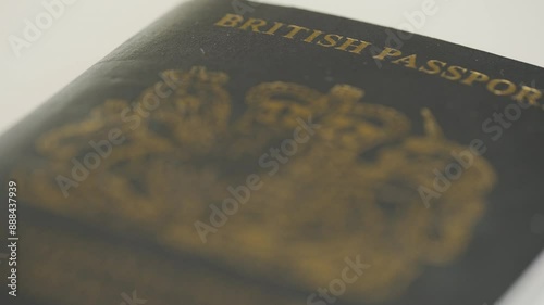 Close up macro video of British Passport