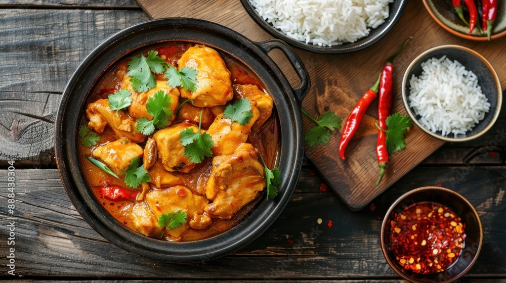Chicken Curry with Rice and Chili Peppers Chicken Curry with Rice and Chili Peppers