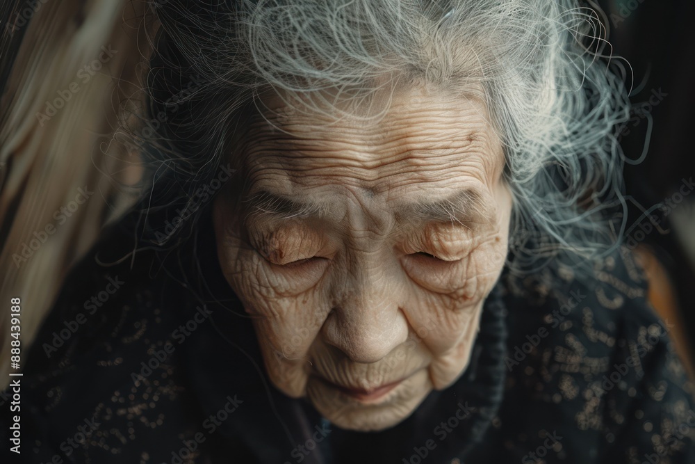 The Weight of Time A Portrait of Loneliness and Aging in an Elderly Woman's Eyes, A Powerful Image Capturing the Deep Sadness and Melancholy of a Life Lived, Reflecting the Universal Human Experience The Weight of Time A Portrait of Loneliness and Aging in an Elderly Woman's Eyes, A Powerful Image Capturing the Deep Sadness and Melancholy of a Life Lived, Reflecting the Universal Human Experience