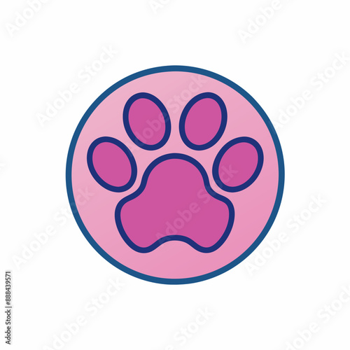 Paw logo cat dog animal pet vector footprint icon