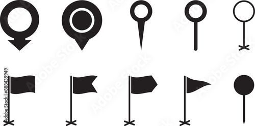 Obraz na płótnie Pin Location icons. Point of location. Set of map pointer. Marker pointer. Vector illustration. Flat Map pin icons to mark location w salonie