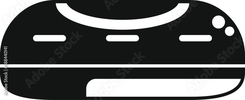 Black and white silhouette of a futuristic personal transportation vehicle featuring one wheel