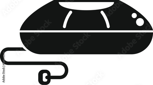 Black glyph icon of a humidifier, an appliance designed to increase moisture levels in the air