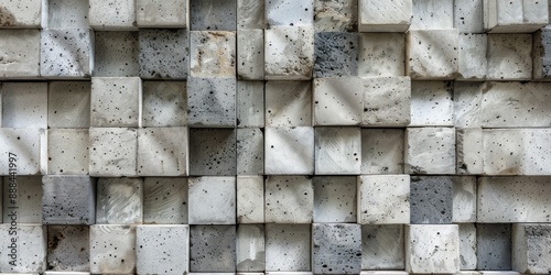 Gray Concrete Cube Wall Pattern With Subtle Lighting