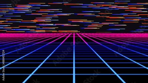 Retro-futuristic 3d grid