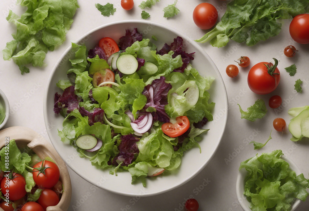 Collection of bowl of fresh garden salad isolated on a transparent background Collection of bowl of fresh garden salad isolated on a transparent background