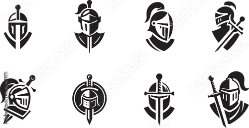knight logo, vector, knight helmet logo concepts, simple knight logos, Knight logo icons collection