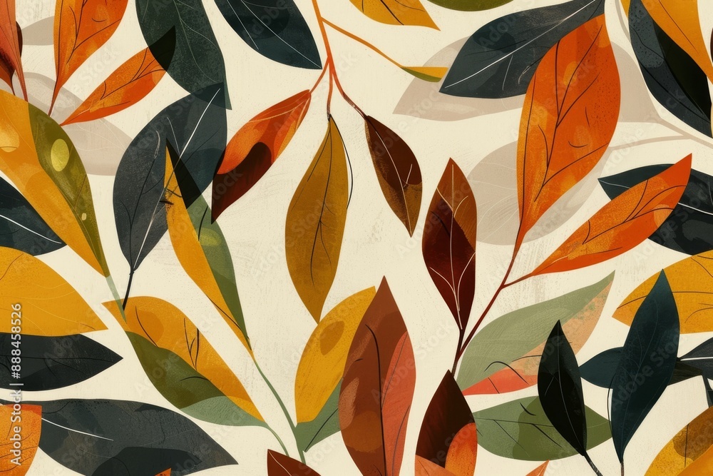 Seamless pattern of colorful autumn leaves is creating a warm and inviting atmosphere, perfect for bringing the beauty of fall into any design Seamless pattern of colorful autumn leaves is creating a warm and inviting atmosphere, perfect for bringing the beauty of fall into any design