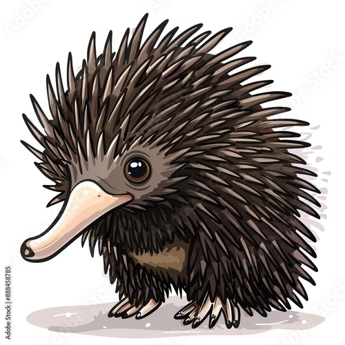 Echidna Classic fashion cartoon isolated whitebackground