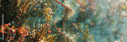 Ilustração de filamentos de dupla hélice de DNA photo