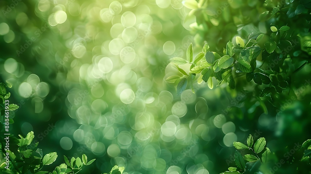 Fototapeta premium Abstract blurred green forest foliage background