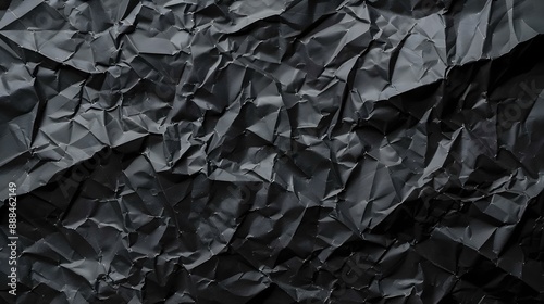 Black wrinkly backdrop paper background panorama