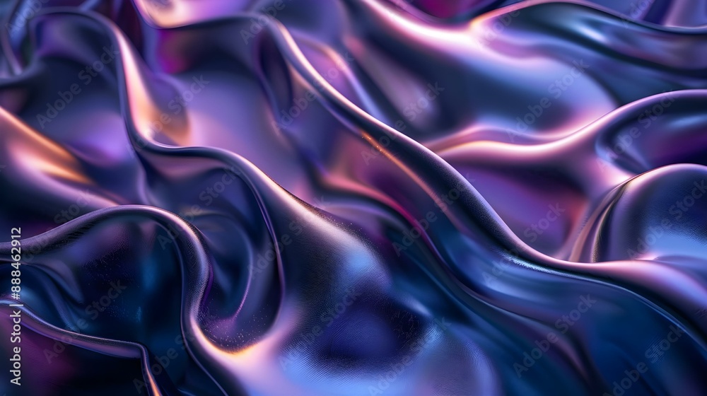 Obraz premium Iridescent surface with undulations and swirls