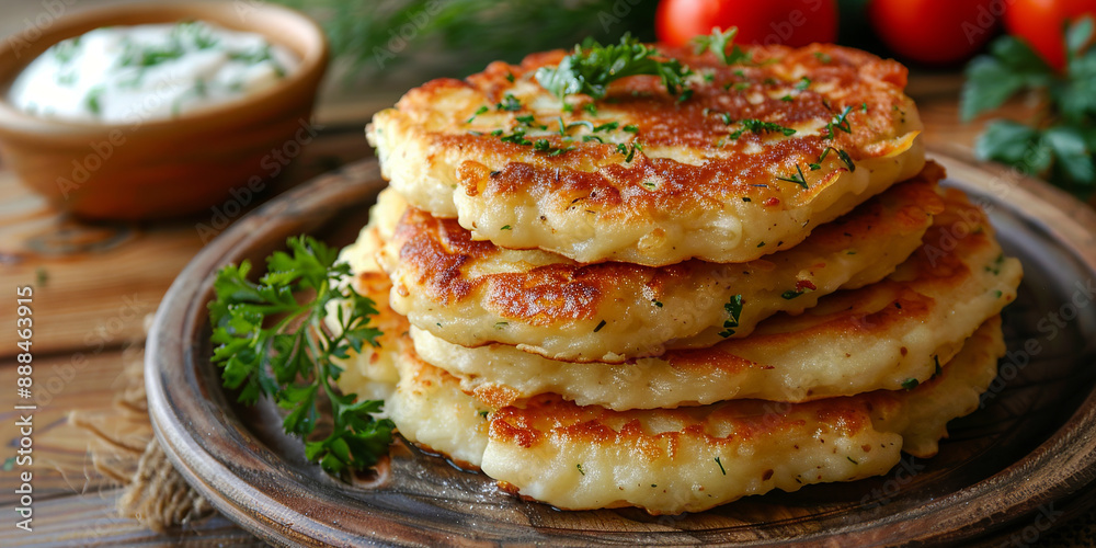 Potato pancakes on the table