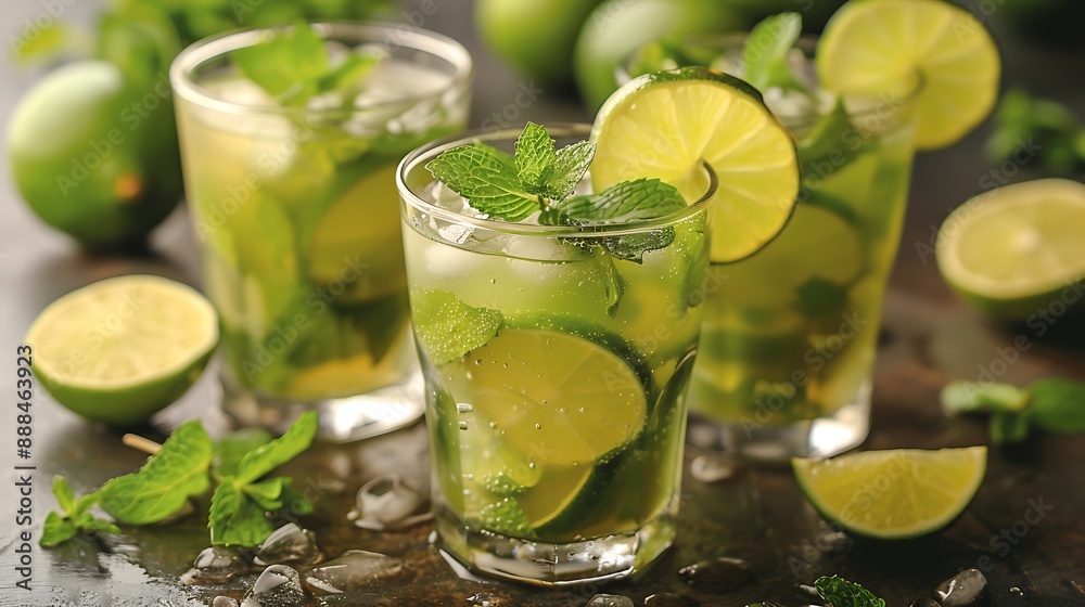 refreshing mintinfused limeade served in a glass cut out on an isolated simple minimalist background refreshing mintinfused limeade served in a glass cut out on an isolated simple minimalist background