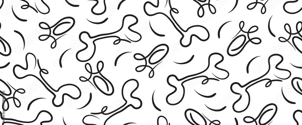 Dog Bone vector dog paw doodle Seamless pattern isolated on white wallpaper background. Dog Bone vector dog paw doodle Seamless pattern isolated on white wallpaper background.