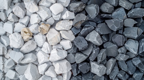 Wallpaper Mural Gravel wall with white black and gray stones for building interiors Torontodigital.ca