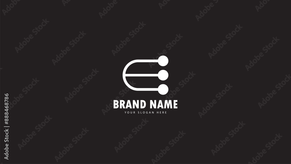 E or line technology logo technology design, icon logo suitable for idea your brand bussiness isolated in black, creative modern trendy design E or line technology logo technology design, icon logo suitable for idea your brand bussiness isolated in black, creative modern trendy design