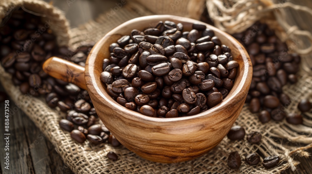 Fototapeta premium High quality coffee beans to emphasize the use of specialty beans. generative ai
