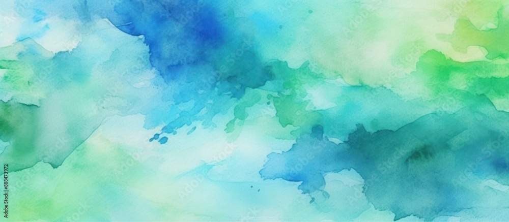 Abstract Watercolor Painting in Blue and Green Abstract Watercolor Painting in Blue and Green