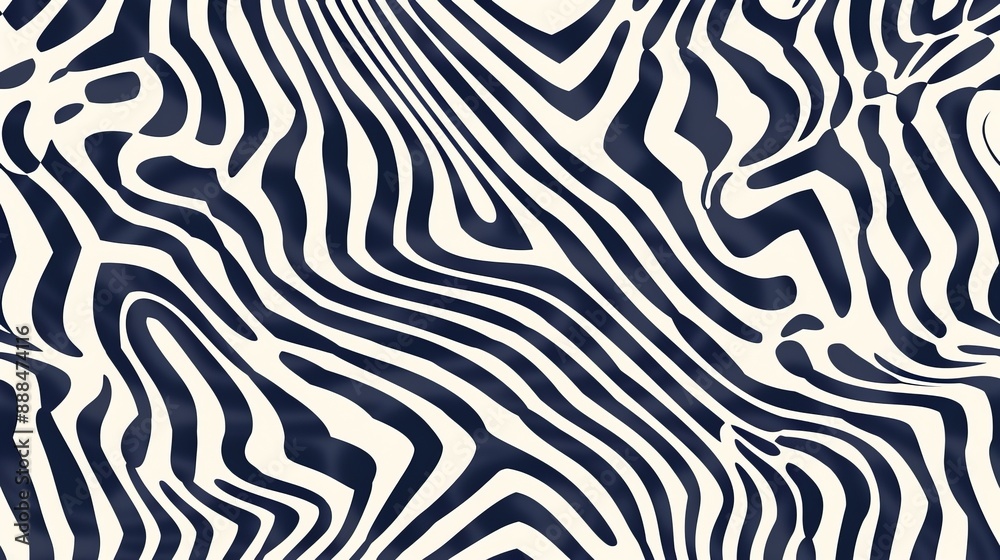 Abstract optical illusion distorted wave design with horizontal stripes in vector format