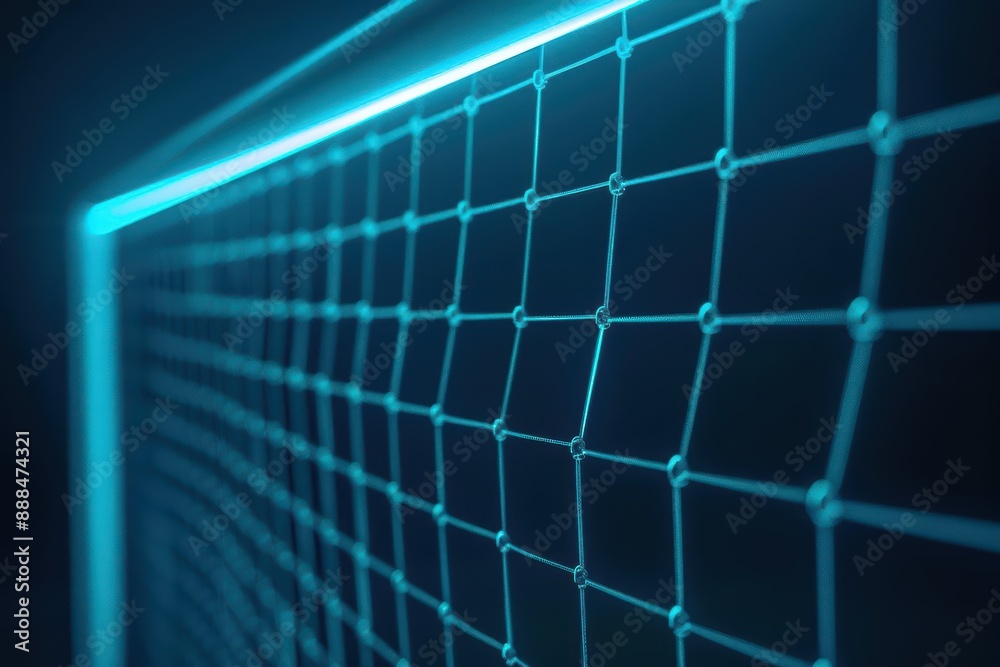 The goalpost banner presents an ultramodern The goalpost banner presents an ultramodern