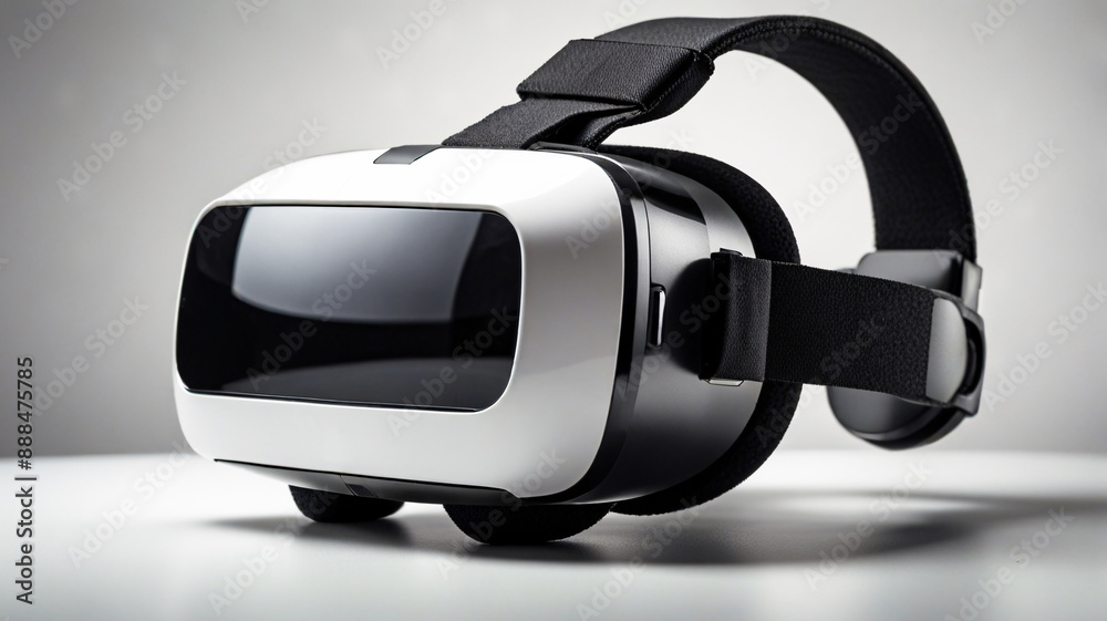 Virtual reality headset with black band isolated on white background Virtual reality headset with black band isolated on white background