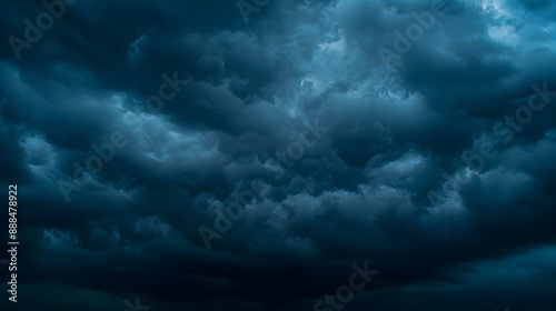 Dark sky during thunderstorm or dark clouds background