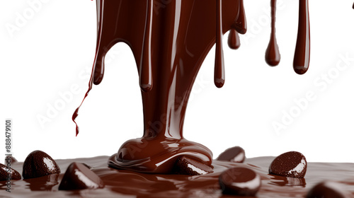 Splash of sweet flowing chocolate