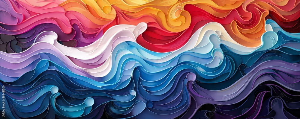 Vibrant, stylized waves