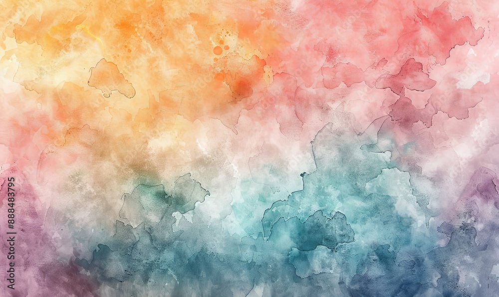Obraz premium Soft watercolor wash in pastel hues